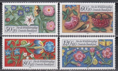 Germania 1985 - Timbre de caritate - Flori, MNH foto