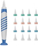 Set de curatitor si 16 varfuri de schimb pentru cerumen Korintin, silicon, multicolor, 12,5 cm
