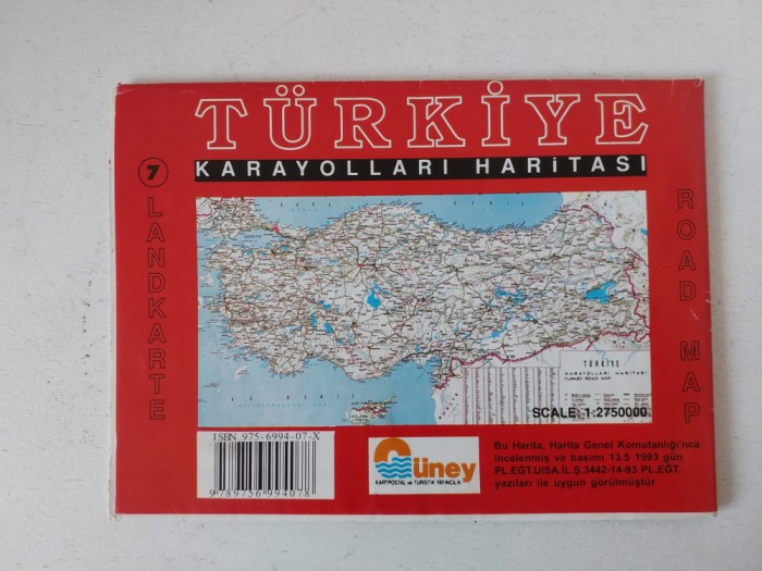 Harta turistica Turcia de Sud 1:650 000, 66x47cm,