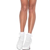 Leg Avenue Hosiery-Șosete Glezna cu Volănașe din Dantelă Albă