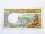 Rara! Polinezia Franceza-Insula Tahiti(Capitala Papeete) 100 Francs 1969,bancnota din imagini la cel mai mic pret