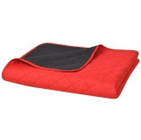 Cumpara ieftin Cuvertură matlasată cu două fețe, 230 x 260 cm, roșu și negru, vidaXL