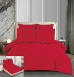 Cumpara ieftin Lenjerie Pat Finet Cu Nasturi Kluivert Fl022, Bumbac, 4 Piese, Cu Elastic, Rosu