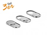 Set 3 bucati protectii camera pentru laptop/ smartphone/ tableta Silver, Delock 20656