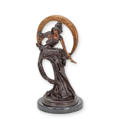 Zeita Artelor-statueta din bronz pe un soclu din marmura TBA-162 foto