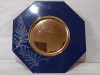 Tava mare vintage, emailata, pictata, aurita si semnata de autor, 42cm
