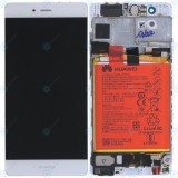 Huawei P9 (EVA-L09, EVA-L19) Capac frontal al modulului de afișare + LCD + digitizer + baterie argintie 02350RRY