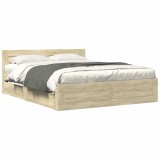 Cumpara ieftin Cadru de pat cu tablie stejar sonoma 160x200 cm lemn prelucrat