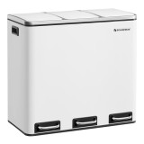 SONGMICS Cos de gunoi din inox cu 3 compartimente colectare selectiva, cu galeti interioare, 3x18litri, 62x32x56cm, alb Household NewTrend