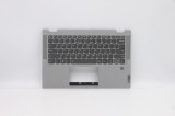 Carcasa superioara cu tastatura palmrest Laptop, Lenovo, IdeaPad Flex 5-14IIL05 Type 81WS, 81X1, 5CB0Y85389, 460.0K10K.0001, Fingerprint, Platinum Gre
