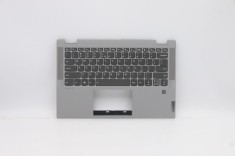 Carcasa superioara cu tastatura palmrest Laptop, Lenovo, IdeaPad Flex 5-14IIL05 Type 81WS, 81X1, 5CB0Y85389, 460.0K10K.0001, Fingerprint, Platinum Gre