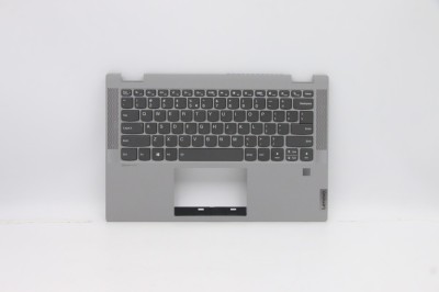 Carcasa superioara cu tastatura palmrest Laptop, Lenovo, IdeaPad Flex 5-14IIL05 Type 81WS, 81X1, 5CB0Y85389, 460.0K10K.0001, Fingerprint, Platinum Gre foto