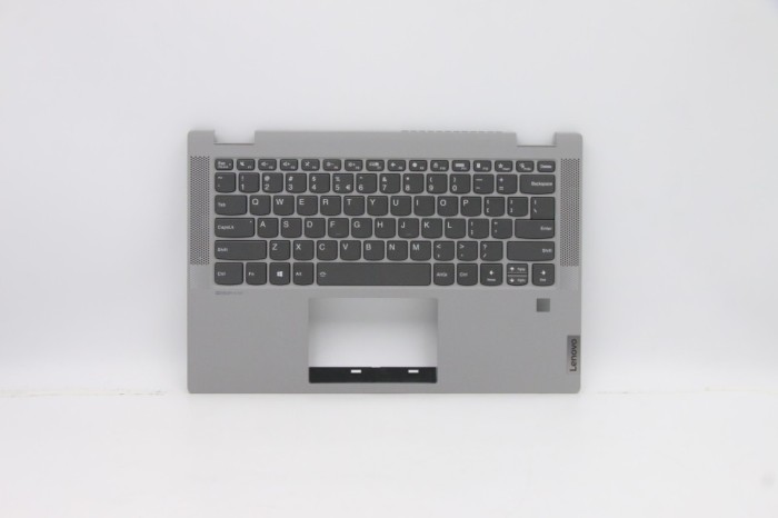 Carcasa superioara cu tastatura palmrest Laptop, Lenovo, IdeaPad Flex 5-14IIL05 Type 81WS, 81X1, 5CB0Y85389, 460.0K10K.0001, Fingerprint, Platinum Gre