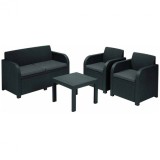 Cumpara ieftin Set mobilier de grădină Georgia, culoare grafit, cu perne gri deschis