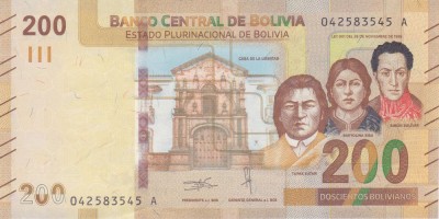 Bancnota Bolivia 200 Bolivianos 2018 - P252 UNC ( vezi descriere ) foto