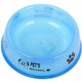 Bol transparent pentru caini si pisici, 300 ml, plastic, albastru