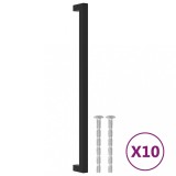 Manere de dulap, 10 buc., negru, 320 mm, otel inoxidabil