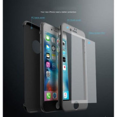 Husa Full Cover 360&amp;deg; fata + spate + sticla IPAKY pentru Apple iPhone 7 rosu