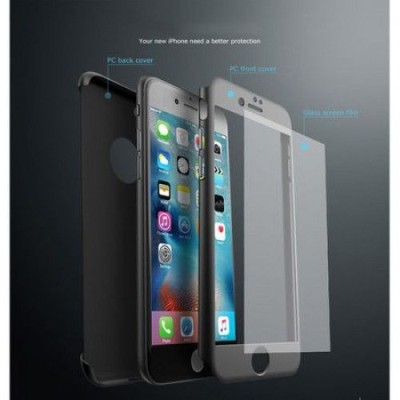 Husa Full Cover 360&amp;amp;deg; fata + spate + sticla IPAKY pentru Apple iPhone 7 rosu foto