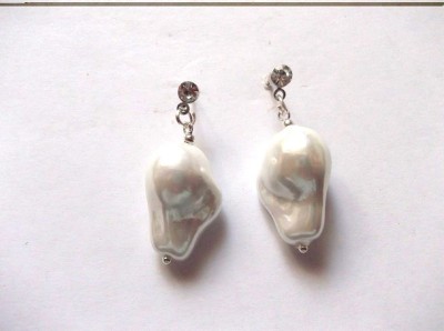 cercei cu perle de Mallorca in stil baroc 47379 foto