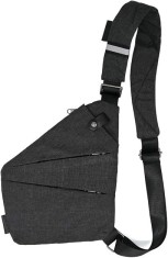 Geanta de umar pentru barbati Lkex, nailon/poliester, gri/negru, 30 x 23 cm