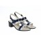 OFERTA MARIMEA 40 - Sandale dama din piele naturala, lac, culori ALBASTRU/ARGINTIU, toc de 5cm - LS7BLAG
