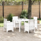 VidaXL Set mese grădină alb 5 pcs Alb Wicker din rășină