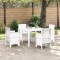 vidaXL Set mese grădină alb 5 pcs Alb Wicker din rășină