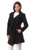 BL985-1 Palton din stofa, accesorizat cu cordon in talie, L