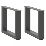 Cumpara ieftin Picioare pentru masuta de cafea in forma de U, 2 buc., antracit, 30x(30-31) cm, otel