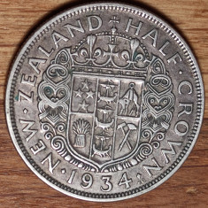 Noua Zeelanda -raritate argint - 1/2 half crown 1934 -George V- absolut superba!