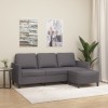 VidaXL Canapea cu 3 locuri și taburet, gri, 180 cm, piele ecologică