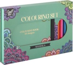 Set creativ de colorat, carte 48 pagini si 10 creioane, mandala