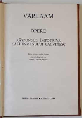 OPERE de VARLAAM , 1984 foto