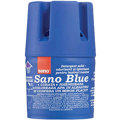 Odorizant solid Sano pentru rezervorul toaletei, Albastru, 150g foto