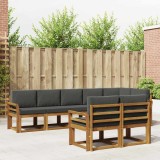 vidaXL Set de canapele de exterior cu pernă 8 pcs Natural și Antracit 3366570