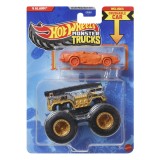 Hot Wheels Monster Truck 5 Alarm auriu cu masinuta metalica inclusa