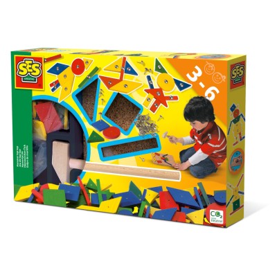 Set constructie copii - Jucarie de indemanare cu ciocan si cuie - Hammer Tic foto