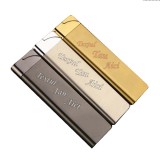 Bricheta cu Flacara Verde, Personalizata cu Textul Tau, Model Slim de Metal, Antivant, Reincarcabil, 8 cm