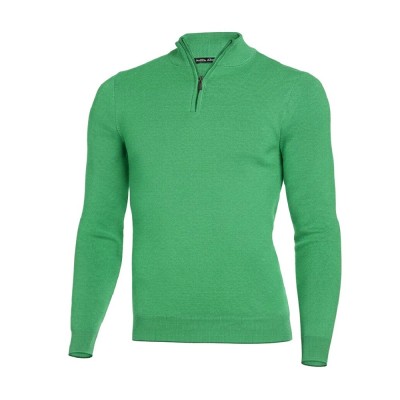 Pulover bărbați slim verde deschis PL017 foto