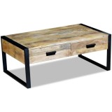 Cumpara ieftin Masă cafea cu 2 sertare din lemn solid de mango, 100x60x40 cm