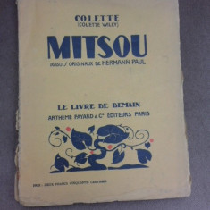 Mitsou, 16 bois originaux de Hermann Paul - Colette Willy (carte in limba francza)