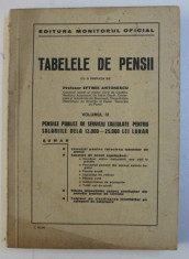 TABELELE DE PENSII , VOLUMUL III , cu o prefata de EFTIMIE ANTONESCU , 1943 foto