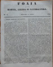 Ziarul Foaia pentru minte , inima si literatura , nr.17 , 1856