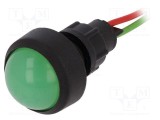 Lampă de control LED verde 12-24V ELPROD &Oslash;13mm