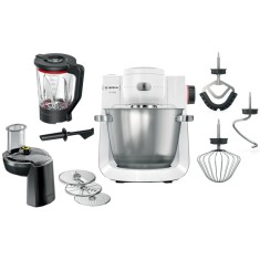 Robot de bucatarie Bosch Seria 6 MUMS6EW22, 1600 W, 7 viteze + Pulse, Mixare planetara 3D, Bol 5.5 l, Blender ThermoSafeglass 2.3 l, Aplicatie Home Co