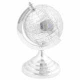 vidaXL Sculptură glob, argintiu, 16.5x14x26 cm, aluminiu