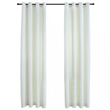 Cumpara ieftin Perdele opace cu inele, 2 buc., crem, 140x175 cm, catifea