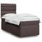 vidaXL Pat box spring cu saltea, maro &icirc;nchis, 80x200 cm, textil 3293417