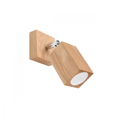 Lampă De Perete Keke Din Lemn De Stejar, 1 Bec Pătrat Scandinav De Interior. foto